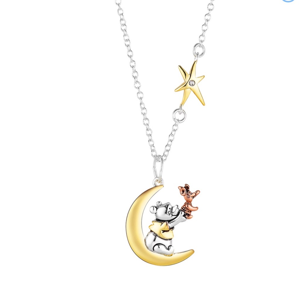 Disney Classics Jewelry | Winnie the Pooh and Piglet Crescent Moon Necklace